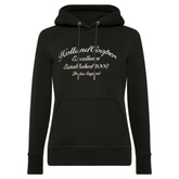 Dark green hoodie with 'Holland Cooper Excellence' text on a white background